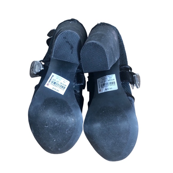 The Buckle Gimmick black velvet/sequin platform booties. Sz 7 NEW - Picture 4 of 4